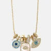 Evil Eye Charm Necklace - Gold/Blue
