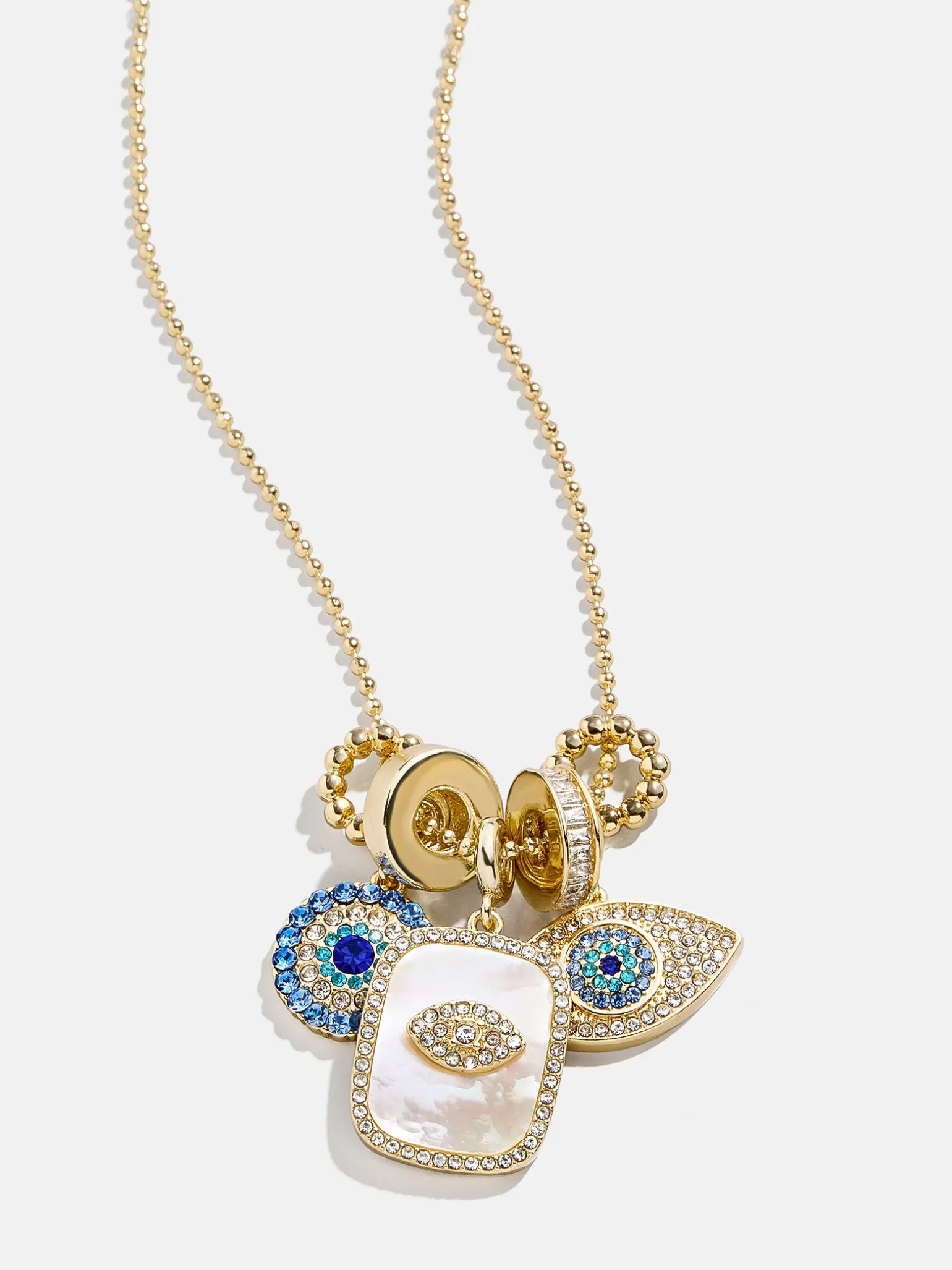 Evil Eye Charm Necklace - Gold/Blue
