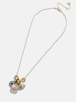 Evil Eye Charm Necklace - Gold/Blue