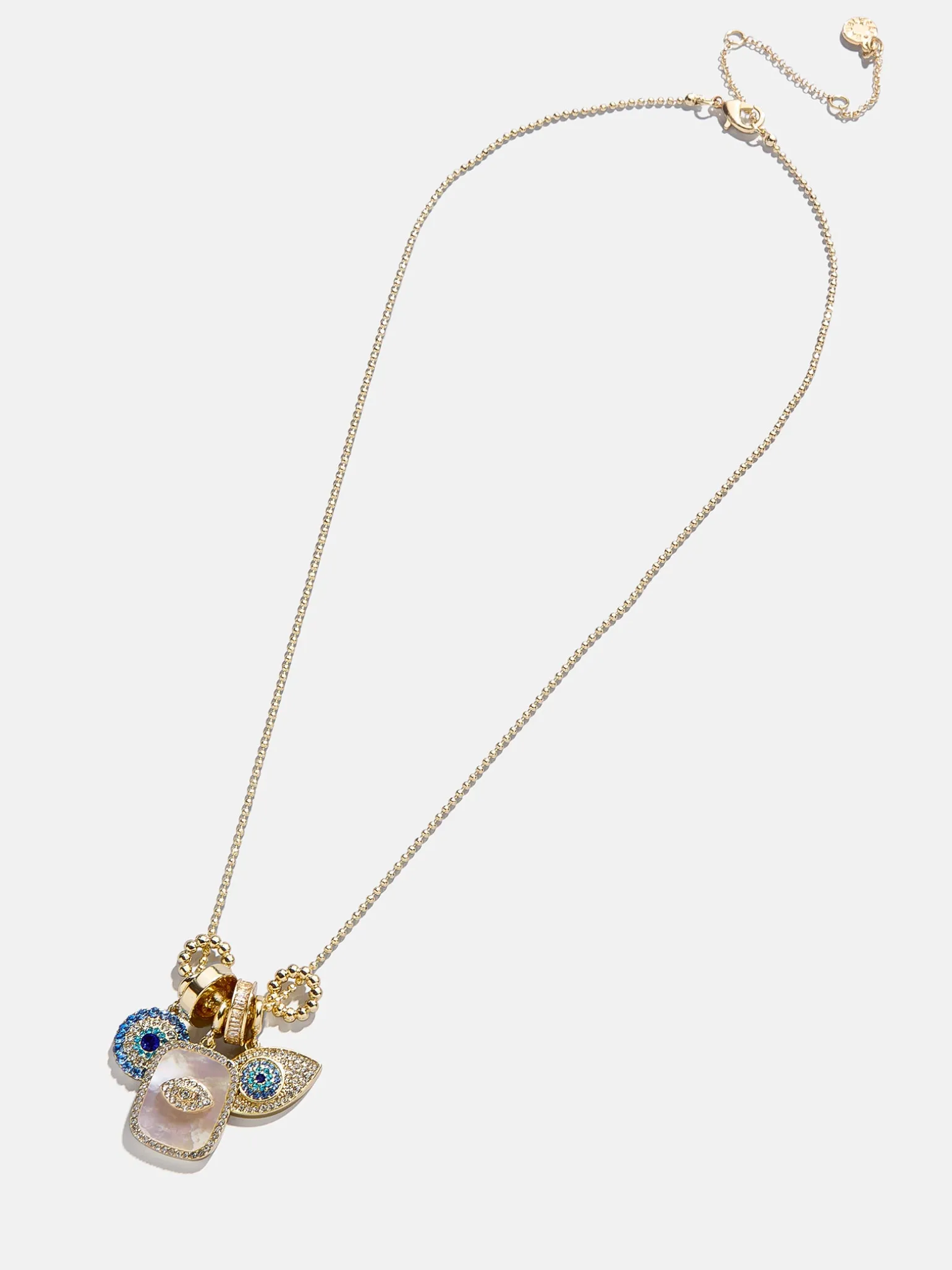 Evil Eye Charm Necklace - Gold/Blue
