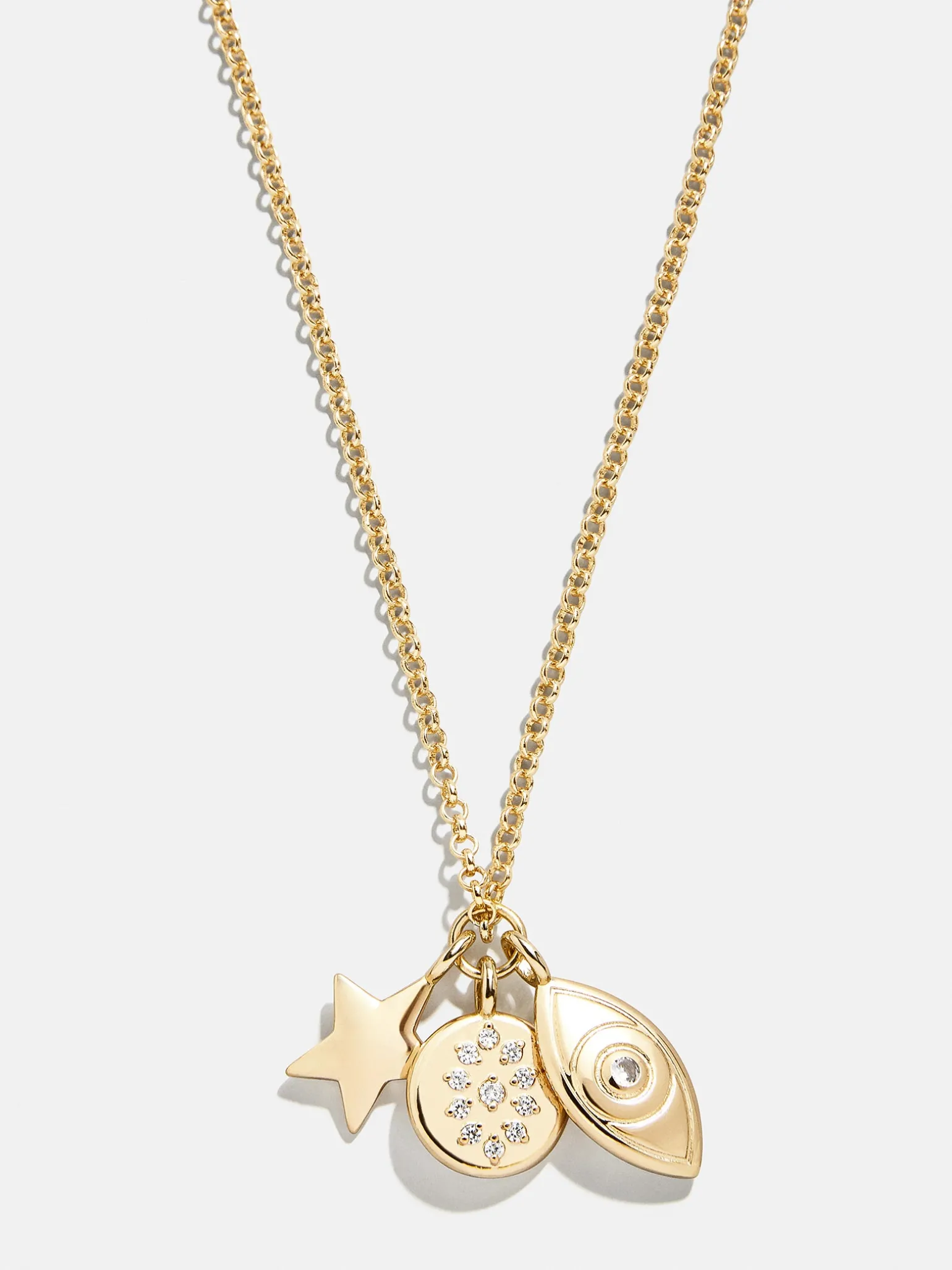 Evil Eye Cluster Charm Necklace - Evil Eye
