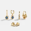 Evil Eye Earring Set - Gold/Blue