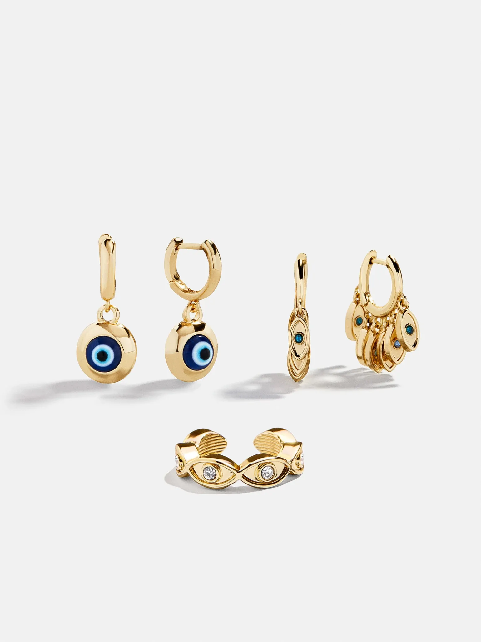 Evil Eye Earring Set - Gold/Blue