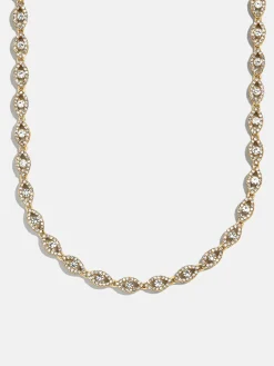 Evil Eye On Repeat Tennis Necklace - Gold/Pavé