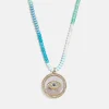 Evil Eye Semi-Precious Necklace - Gold/Blue