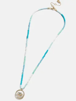 Evil Eye Semi-Precious Necklace - Gold/Blue