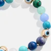 Evil Eye Semi-Precious Stretch Bracelet - Blue