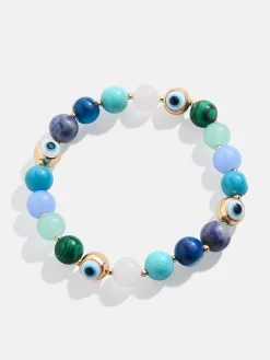 Evil Eye Semi-Precious Stretch Bracelet - Blue