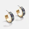Eyes On Eyes Hoop Earrings - Gold/Blue