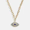 Eyes Out Necklace - Gold/Blue