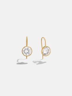 Fallon 18K Gold Vermeil Bezel Earrings - Gold/Pavé