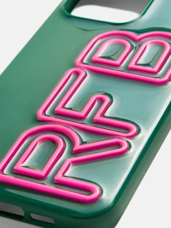 Fine Line Custom IPhone Case - Green/Hot Pink
