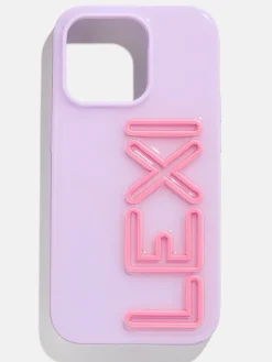 Fine Line Custom iPhone Case - Lavender/Pink