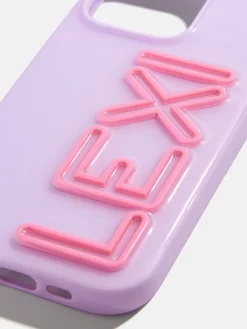 Fine Line Custom iPhone Case - Lavender/Pink