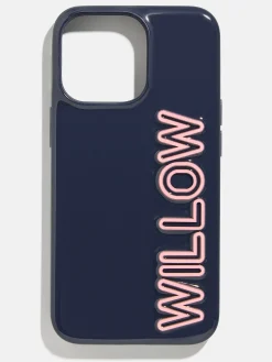Fine Line Custom IPhone Case - Navy/Light Pink