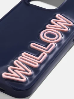 Fine Line Custom IPhone Case - Navy/Light Pink