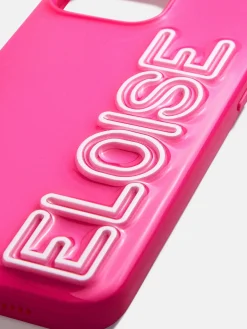 Fine Line Custom iPhone Case - Hot Pink/White