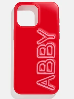 Fine Line Custom iPhone Case - Bright Red/Pink