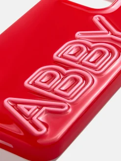 Fine Line Custom iPhone Case - Bright Red/Pink