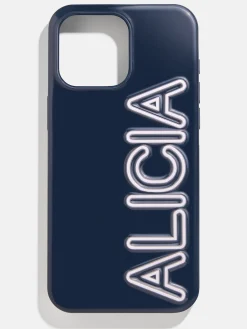 Fine Line Custom iPhone Case - Navy/White