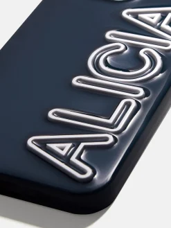 Fine Line Custom iPhone Case - Navy/White