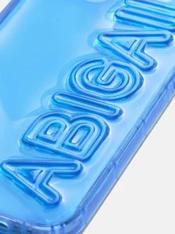 Fine Line Custom iPhone Case - Transparent Blue/Blue