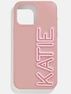 Fine Line Custom iPhone Case - Mauve/Light Pink