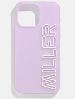 Fine Line Custom iPhone Case - Lavender/White