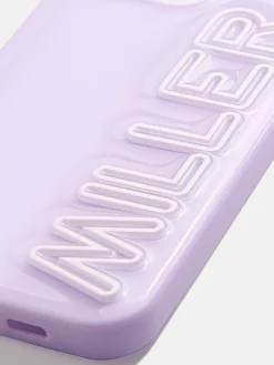 Fine Line Custom iPhone Case - Lavender/White