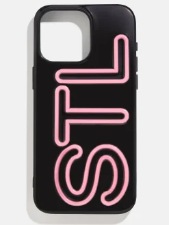Fine Line Custom iPhone Case - Black/Pink