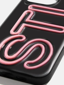 Fine Line Custom iPhone Case - Black/Pink