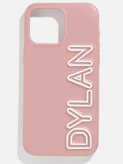 Fine Line Custom iPhone Case - Mauve/White