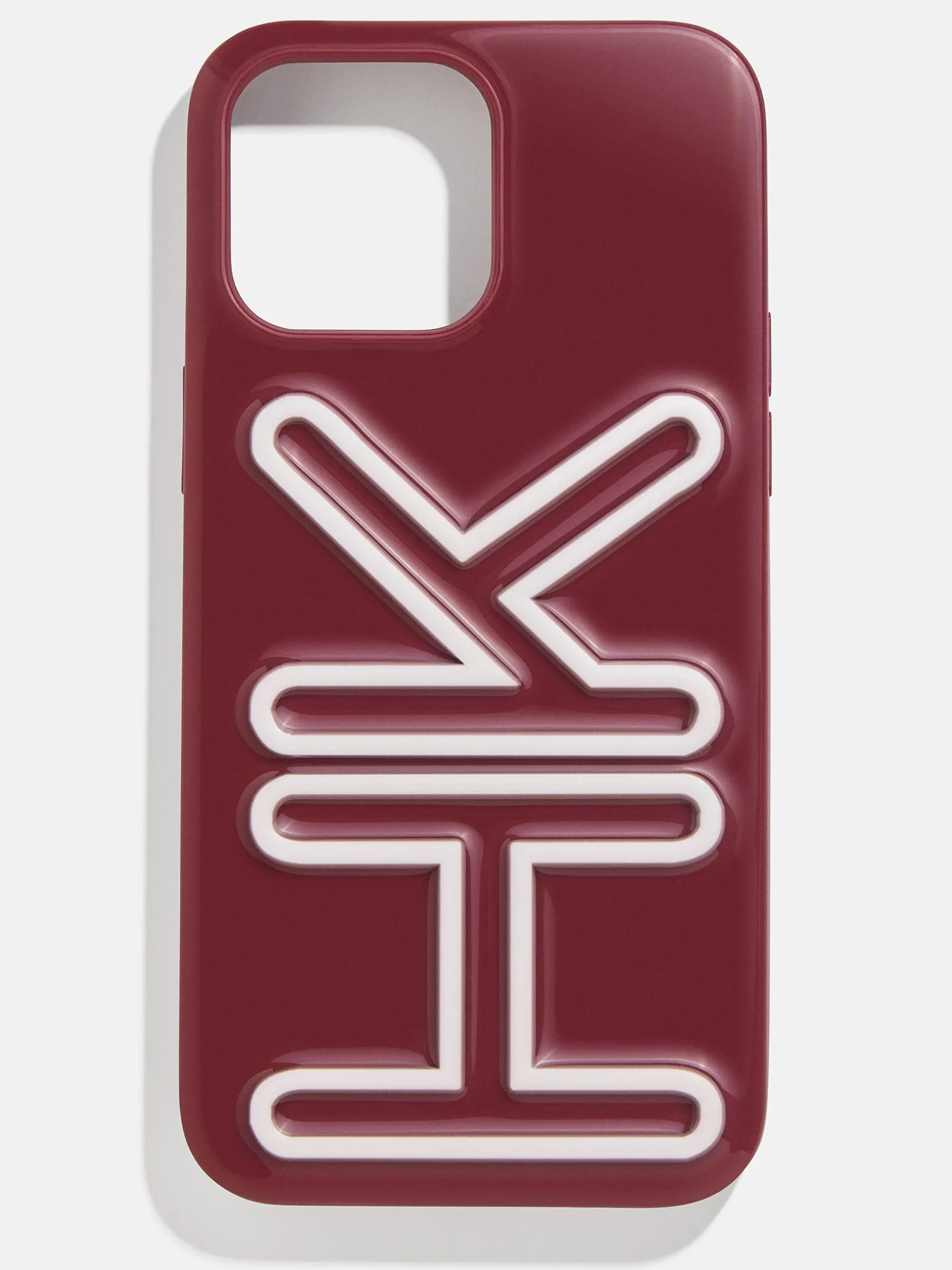 Fine Line Custom iPhone Case - Dark Red/White
