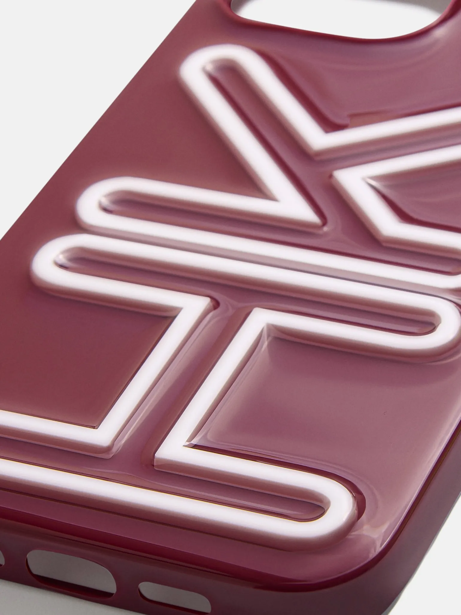 Fine Line Custom iPhone Case - Dark Red/White