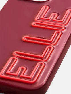 Fine Line Custom iPhone Case - Dark Red/Bright Red