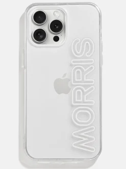 Fine Line Custom iPhone Case - Clear/White