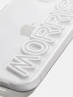 Fine Line Custom iPhone Case - Clear/White