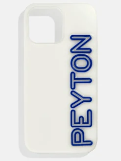Fine Line Custom Phone Case - White/Blue