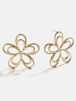 Flora Statement Earrings - Gold/Pavé