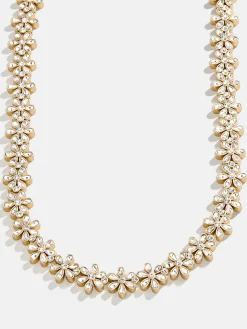 Flora Tennis Necklace - Gold/Pavé