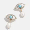 Frida Evil Eye Earrings - White/Blue
