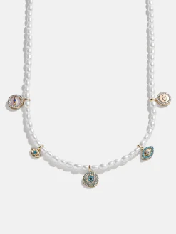 Frida Evil Eye Necklace - White/Blue