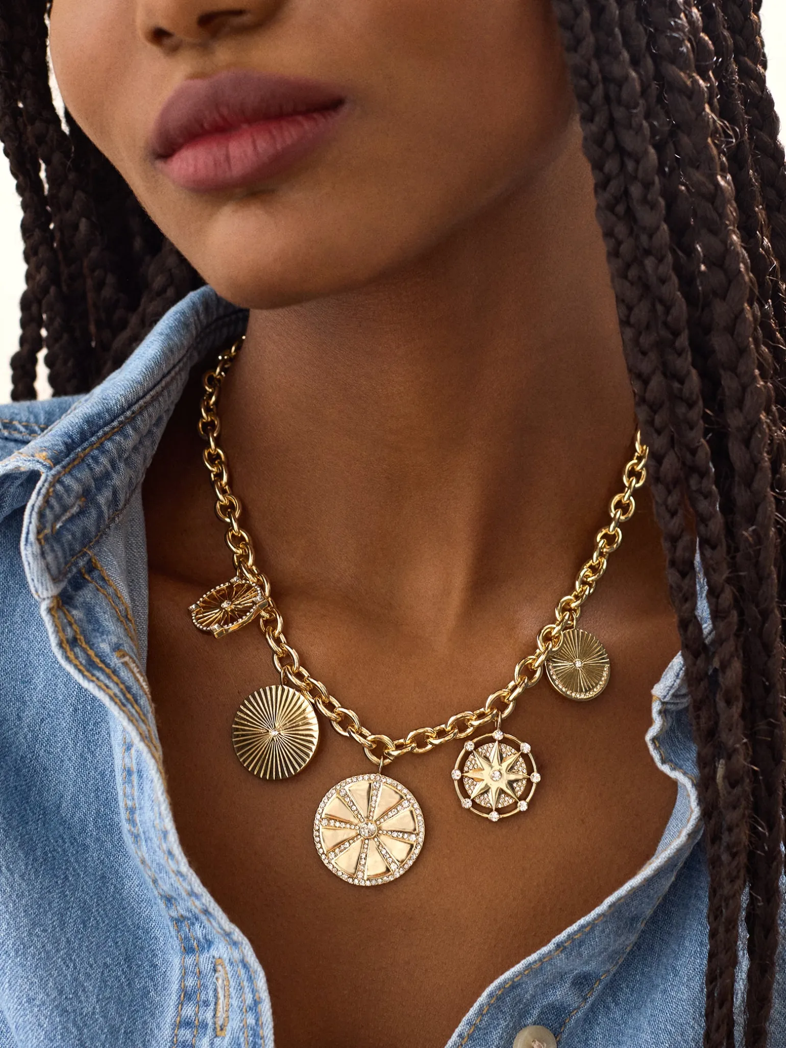 Galia Statement Charm Necklace - Round