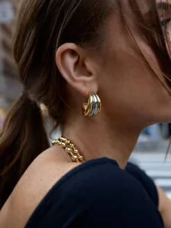 Gina Hoop Earrings - Gold/Silver