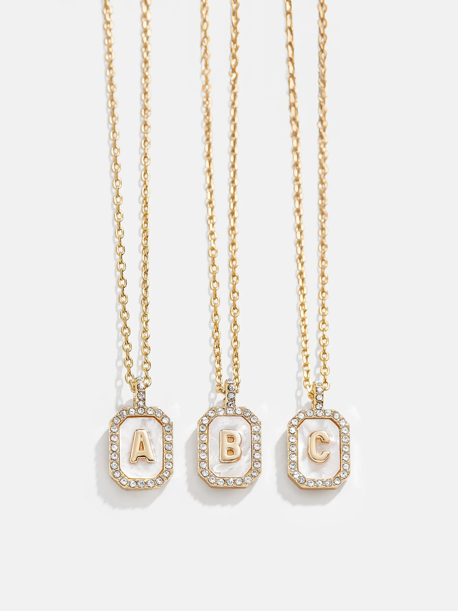 Gold & Mother of Pearl Initial Necklace - Mother Of Pearl