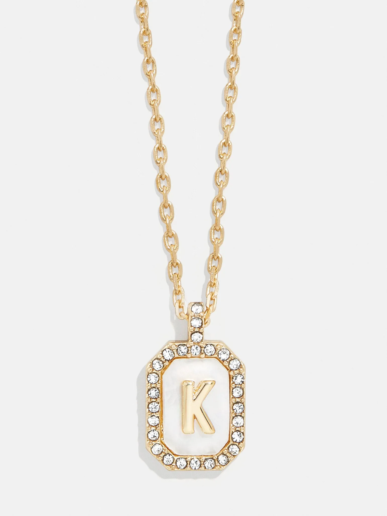 Gold & Mother of Pearl Initial Necklace - Mother Of Pearl