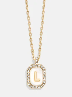 Gold & Mother of Pearl Initial Necklace - Mother Of Pearl