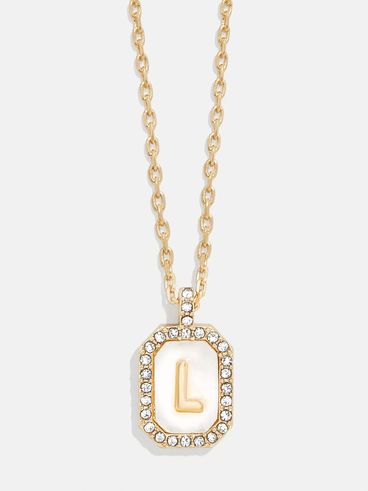 Gold & Mother of Pearl Initial Necklace - Mother Of Pearl