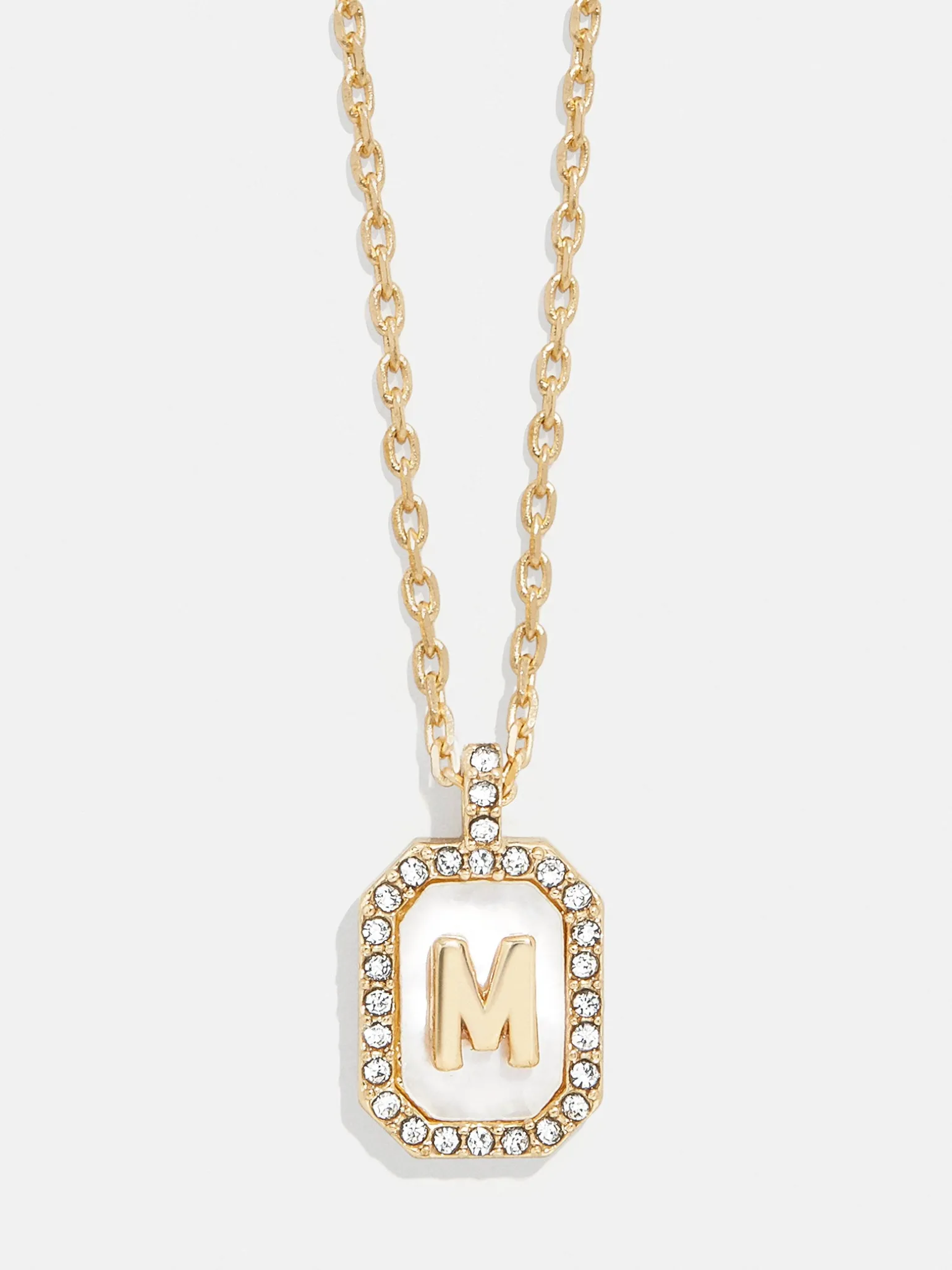 Gold & Mother of Pearl Initial Necklace - Mother Of Pearl