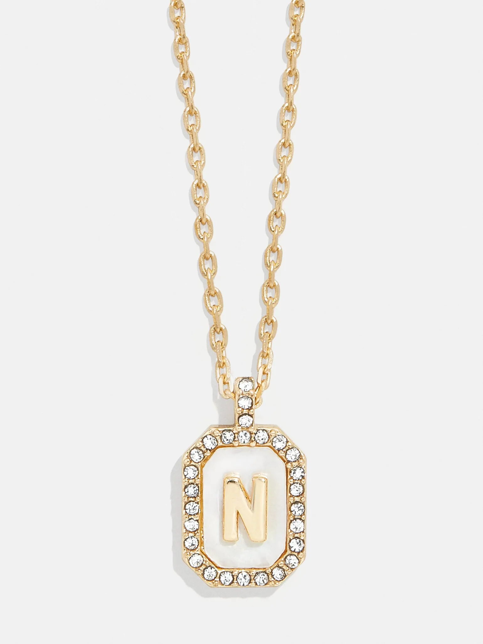 Gold & Mother of Pearl Initial Necklace - Mother Of Pearl